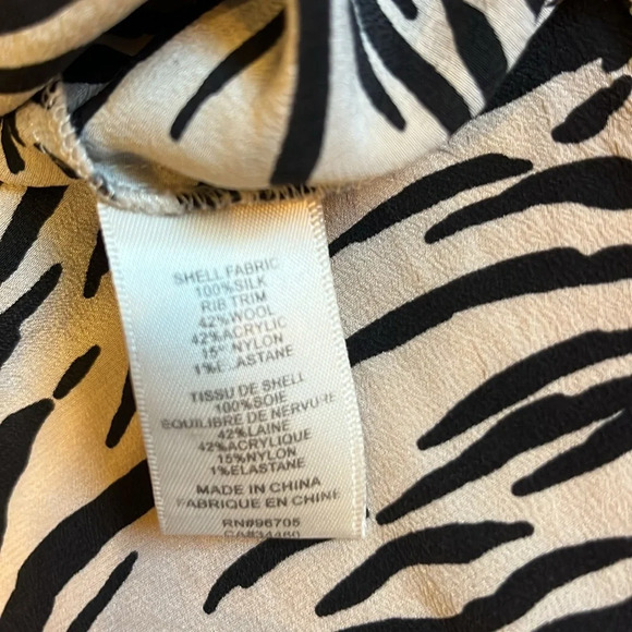 Rebecca Taylor Silk Zebra Print Sheer Blouse - Picture 7 of 7